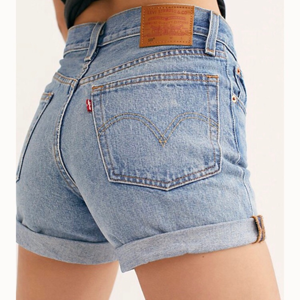 Levis 501 High Waisted Denim Shorts